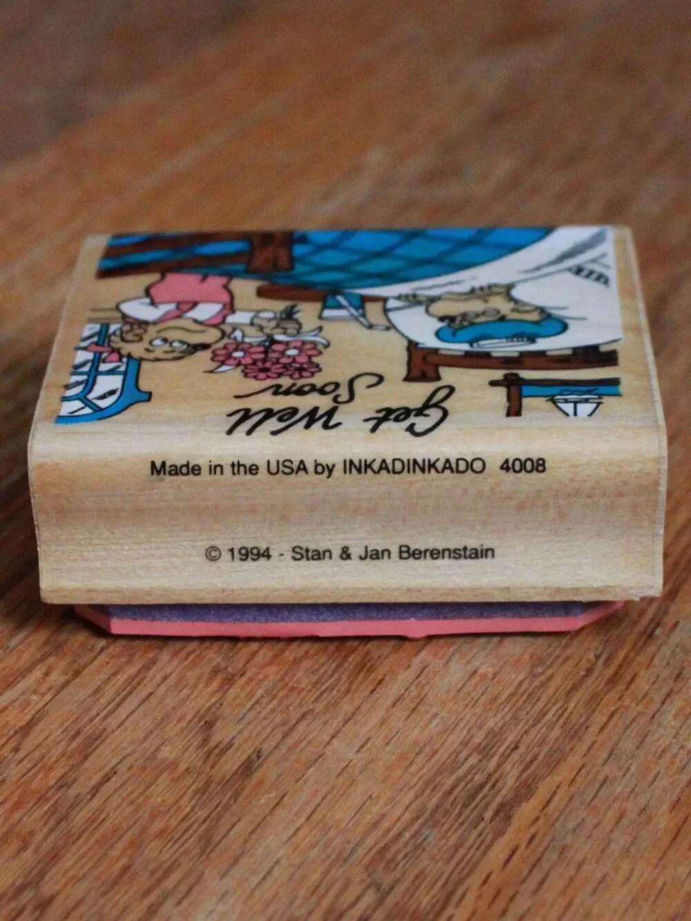 Vintage Inkadinkadoo (w/ Berenstain Bears) 1994 Wooden-Mounted Rubber Stamp
